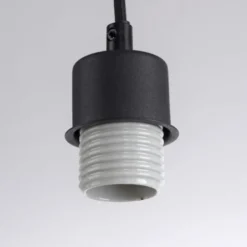 JUST LIGHT LED Tischleuchte schwarz GERDA SOFIE Holzoptik Papierlampenschirm