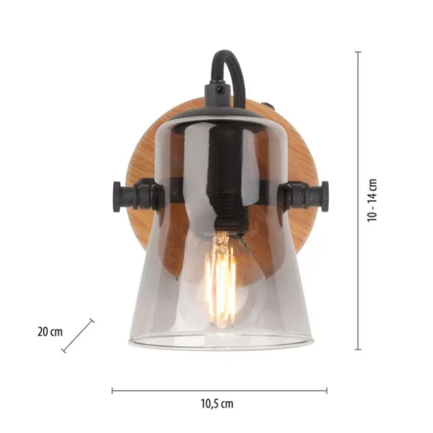 JUST LIGHT LED Wandleuchte GERDA LANGSTRÖM 1-flammig Eiche Echtholz