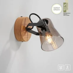 JUST LIGHT LED Wandleuchte GERDA LANGSTRÖM 1-flammig Eiche Echtholz