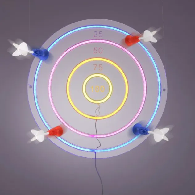 JUST LIGHT Neon Dartscheibe RGB Wandleuchte Deko Gaming Kinderzimmer