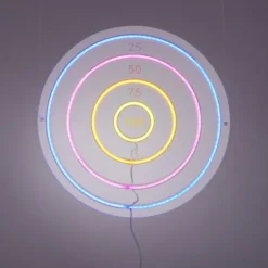 JUST LIGHT Neon Dartscheibe RGB Wandleuchte Deko Gaming Kinderzimmer
