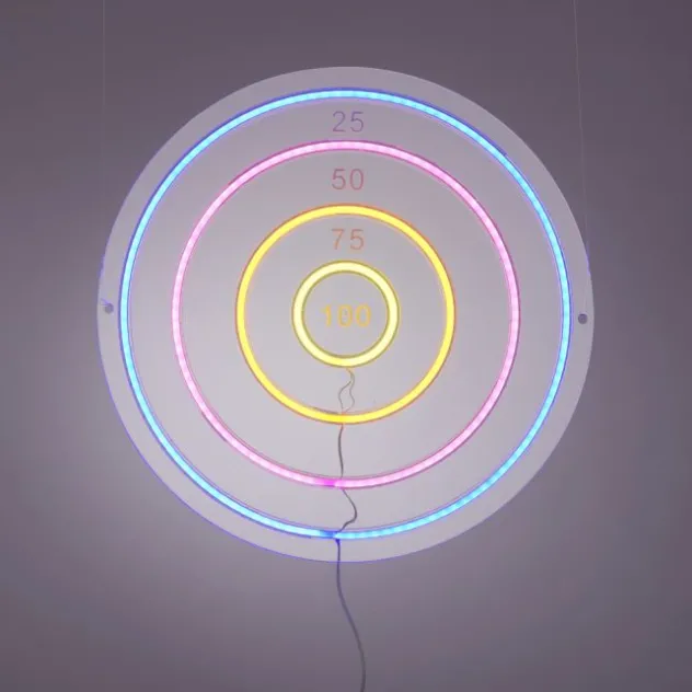 JUST LIGHT Neon Dartscheibe RGB Wandleuchte Deko Gaming Kinderzimmer