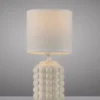JUST LIGHT Tischleuchte BLOOP beige Stoffschirm weiß einflammig