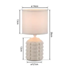 JUST LIGHT Tischleuchte BLOOP beige Stoffschirm weiß einflammig