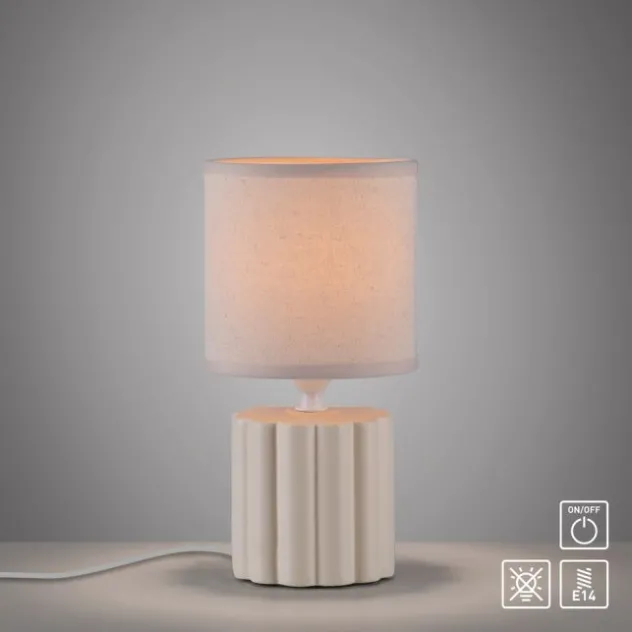 JUST LIGHT Tischleuchte LINX, beige, einflammig E14