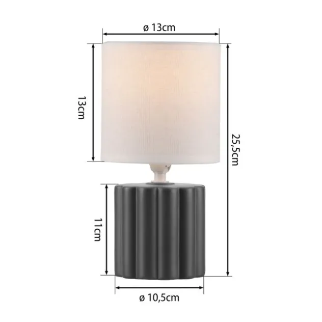 JUST LIGHT Tischleuchte LINX, grau einflammig E14