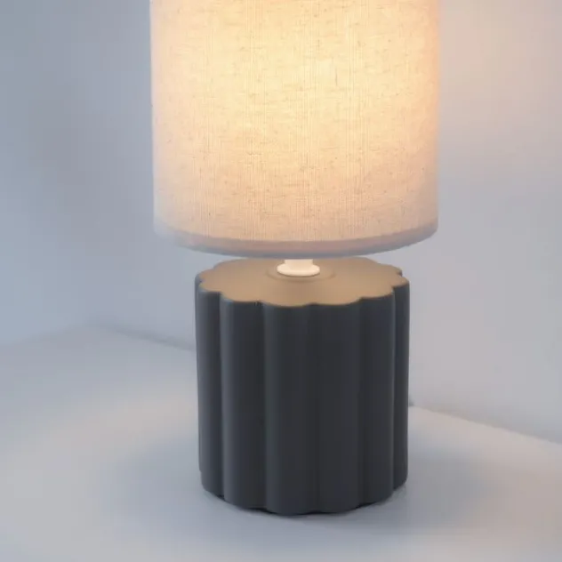 JUST LIGHT Tischleuchte LINX, grau einflammig E14