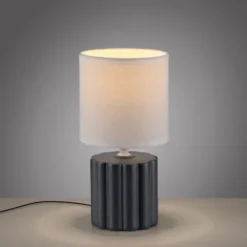 JUST LIGHT Tischleuchte LINX, grau einflammig E14