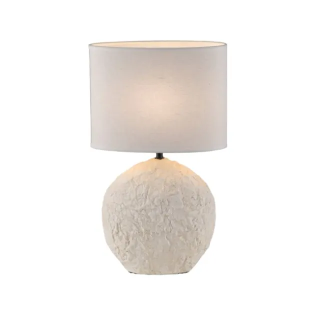 JUST LIGHT Tischleuchte LIVA, vanille Stoffschirm E14