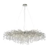 Kronleuchter, silber, elegant, Design, IP20, 400 Glasanhänger