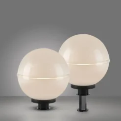 Kugelleuchte, 2er-Set, IP44, Ø30cm, weiss, inkl. Erdspieß