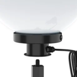 Kugelleuchte, weiß, Ø 20 cm, IP 44, 5m Zuleitung, E27 Leuchtmittel, Erdspieß