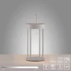 LED Akkulampe Tischleuchte greige 28cm Touchdimmer IP44 Gartenleuchte