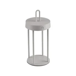 LED Akkulampe Tischleuchte greige 28cm Touchdimmer IP44 Gartenleuchte
