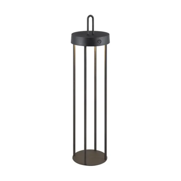 LED Akkulampe Tischleuchte schwarz 50cm Touchdimmer IP44 Gartenleuchte