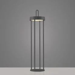 LED Akkulampe Tischleuchte schwarz 50cm Touchdimmer IP44 Gartenleuchte