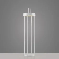 LED Akkulampe Tischleuchte weiß 50cm Touchdimmer IP44 Gartenleuchte