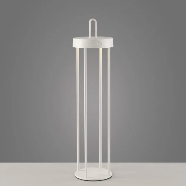 LED Akkulampe Tischleuchte weiß 50cm Touchdimmer IP44 Gartenleuchte