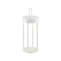LED Akkulampe Tischleuchte weiß 28cm Touchdimmer IP44 Gartenleuchte