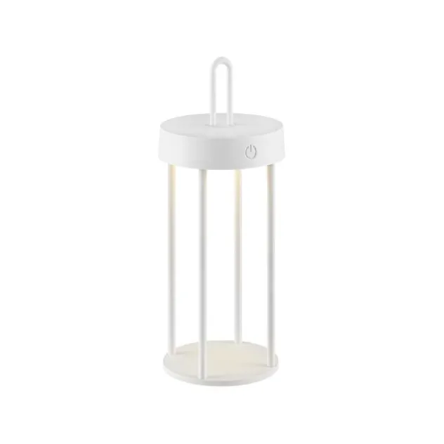 LED Akkulampe Tischleuchte weiß 28cm Touchdimmer IP44 Gartenleuchte