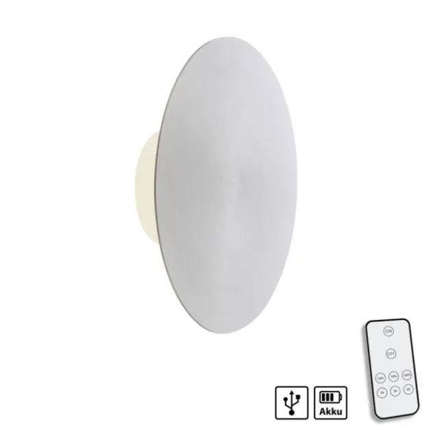 LED Akkuleuchte AKKU 25cm aluminium Timerfunktion USB dimmbar