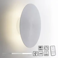 LED Akkuleuchte AKKU 25cm aluminium Timerfunktion USB dimmbar