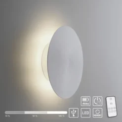 LED Akkuleuchte AKKU 18cm aluminium Timerfunktion USB dimmbar