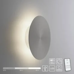 LED Akkuleuchte AKKU 18cm grau Timerfunktion USB dimmbar