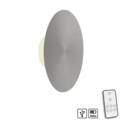 LED Akkuleuchte AKKU 25cm grau Timerfunktion USB dimmbar