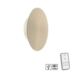 LED Akkuleuchte AKKU 18cm messing matt Timerfunktion USB dimmbar