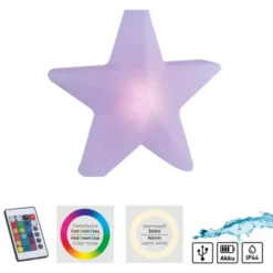 LED Akku Leuchte AKKU-STAR, weiss, groß, Outdoor IP44, USB-Ladekabel