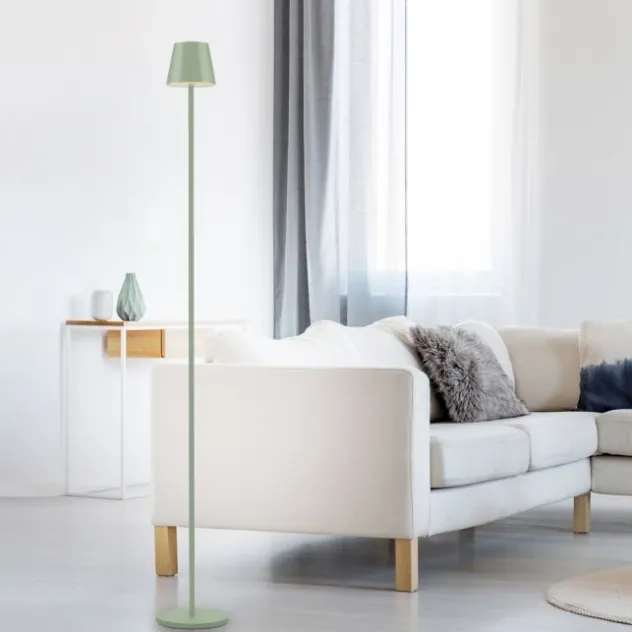 LED Akkuleuchte grün Steh- und Tischleuchte Touchdimmer IP54 Außenbereich