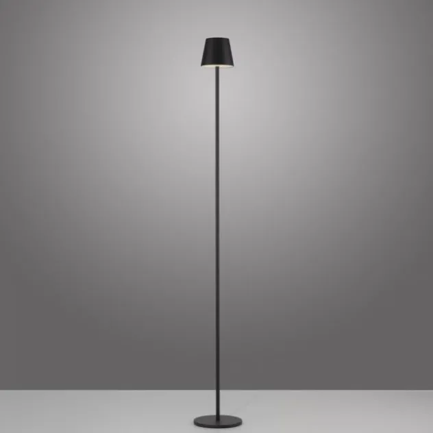 LED Akkuleuchte schwarz Steh- und Tischleuchte Touchdimmer IP54 Außenbereich