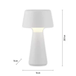 LED Akkuleuchte Tischleuchte weiß Touchdimmer IP54 USB Innen-Außenbereich