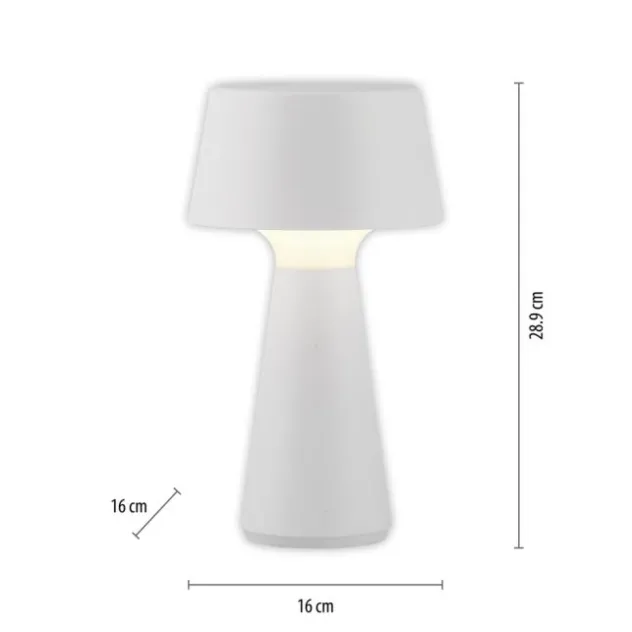 LED Akkuleuchte Tischleuchte weiß Touchdimmer IP54 USB Innen-Außenbereich
