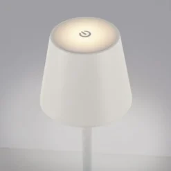 LED Akkuleuchte weiß Steh- und Tischleuchte Touchdimmer IP54 Außenbereich