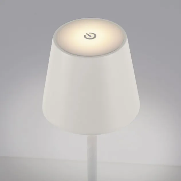 LED Akkuleuchte weiß Steh- und Tischleuchte Touchdimmer IP54 Außenbereich
