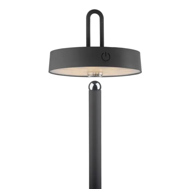 LED Akku Stehlampe schwarz dimmbar per Touch IP44 Memoryfunktion