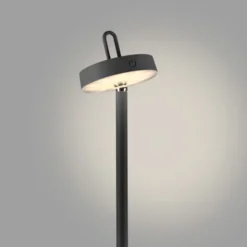 LED Akku Stehlampe schwarz dimmbar per Touch IP44 Memoryfunktion