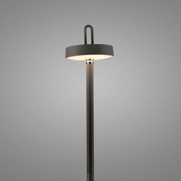 LED Akku Stehlampe schwarz dimmbar per Touch IP44 Memoryfunktion