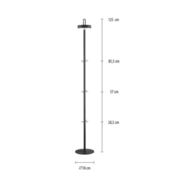 LED Akku Stehlampe schwarz dimmbar per Touch IP44 Memoryfunktion