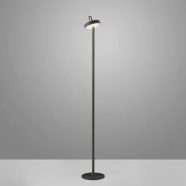 LED Akku Stehlampe schwarz dimmbar per Touch IP44 Memoryfunktion