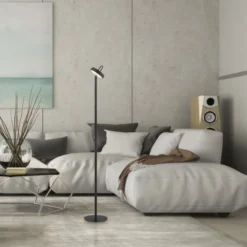 LED Akku Stehlampe schwarz dimmbar per Touch IP44 Memoryfunktion