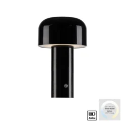 LED Akku Tischleuchte schwarz Pilzform dimmbar per Touch USB