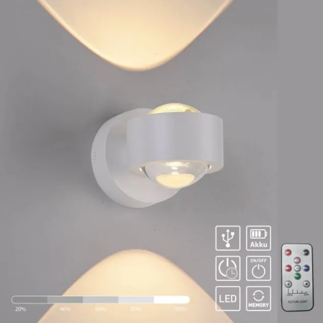 LED Akku Wandleuchte AKKU-CHIA, weiss
