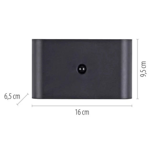 LED Akku Wandleuchte AKKU-ZIDDY, schwarz, Bewegungsmelder, aufladbar