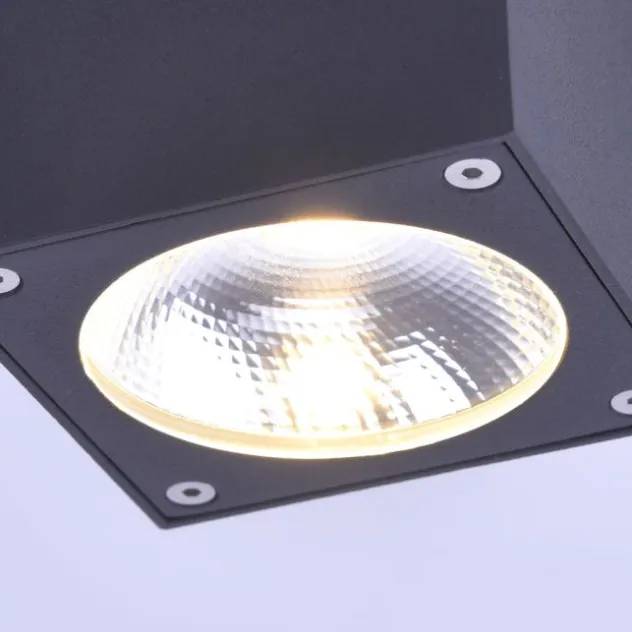 LED-Außenaufbaustrahler, anthrazit, Cube, spritzwassergeschützt,