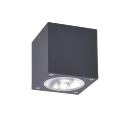 LED-Außenaufbaustrahler, anthrazit, Cube, spritzwassergeschützt,
