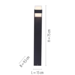 LED-Außenleuchte, Wegleuchte, anthrazit, IP44, Warmweiß