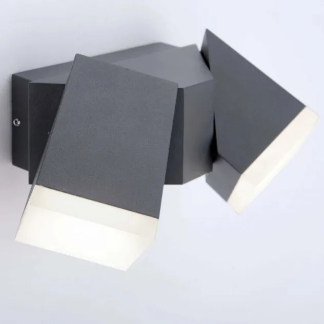 LED-Außenwandleuchte, anthrazit, warmweißes Licht, Schutzart IP54